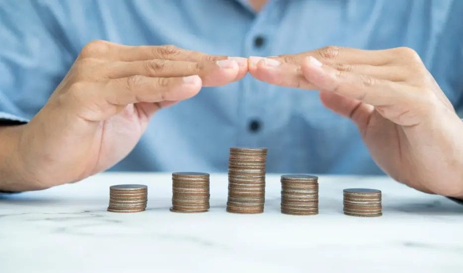 A man counting coins